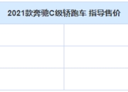 2021款奔驰C级轿跑车上市 售34.68万起